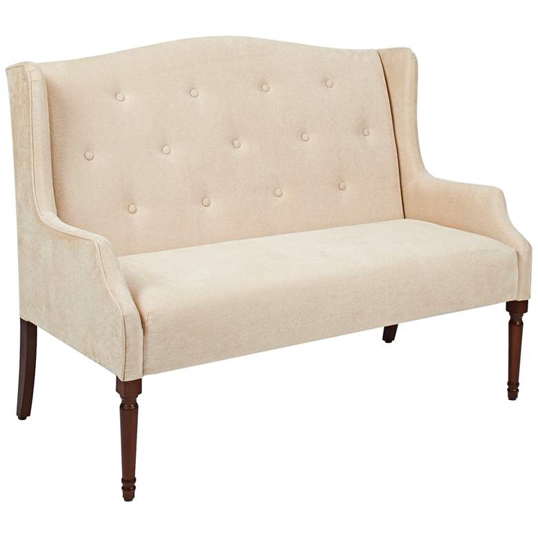 Image 1 Jennifer Taylor Izzy Parchment Fabric Tufted Settee