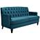 Jennifer Taylor Kelly Legion Blue Velvet 75" WideTufted Sofa