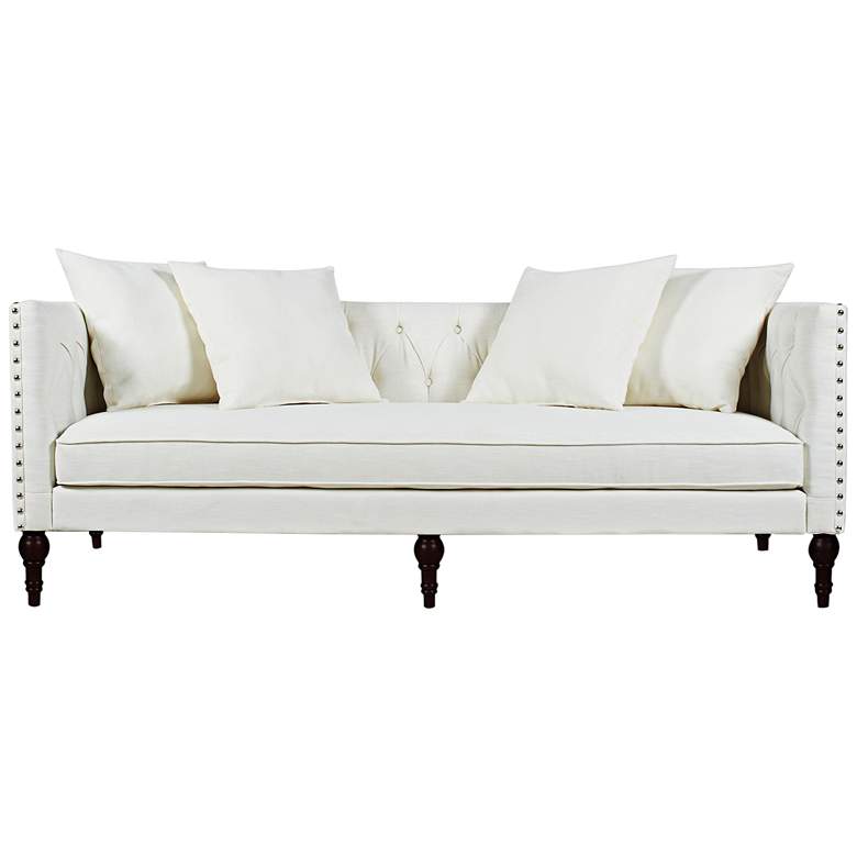 Image 1 Jennifer Taylor Stanbury Star White Fabric Tuxedo Sofa