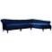 Jennifer Taylor Victoria Blue Velvet 2-Piece Right Sectional Sofa