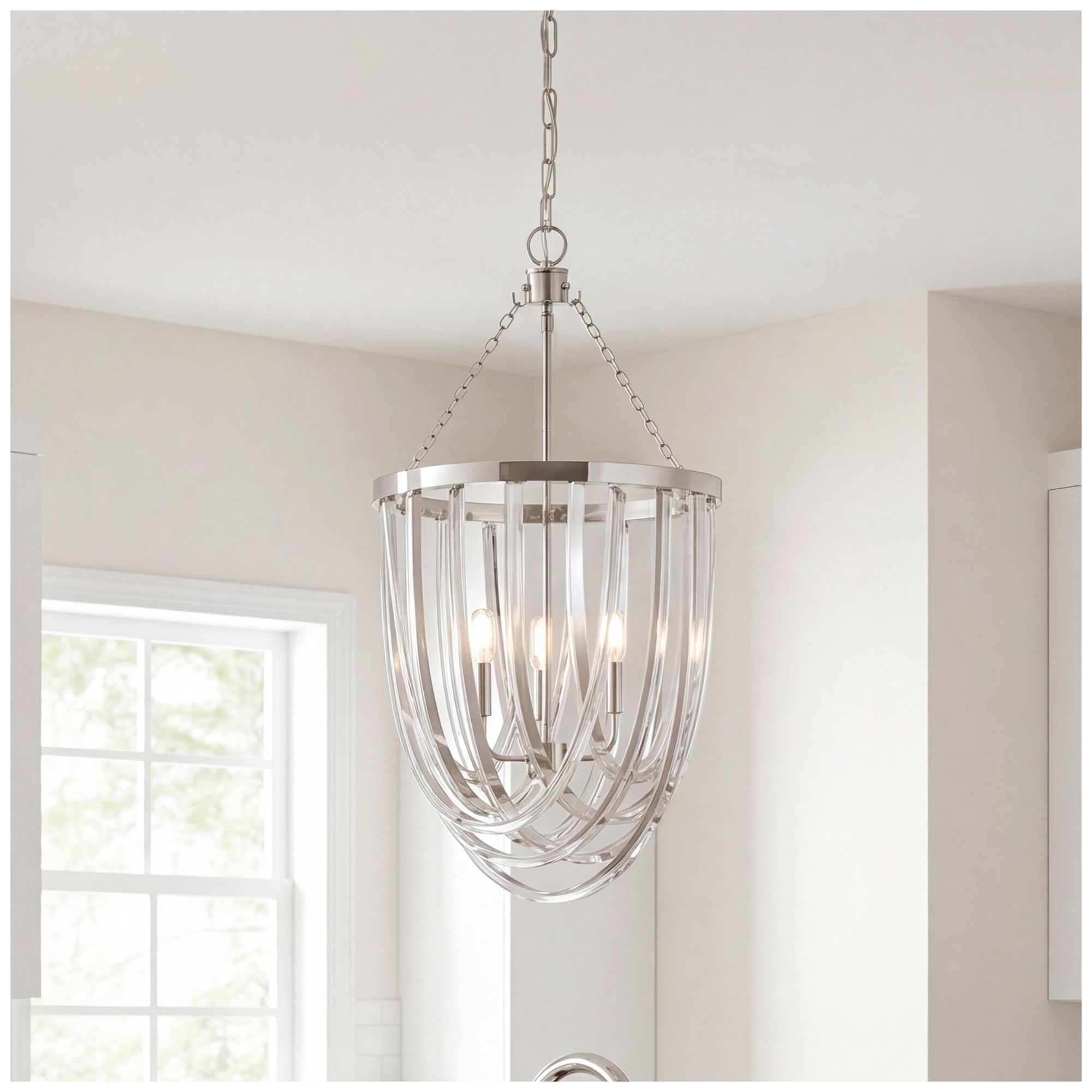 Image 3 Jennings 3-Light Pendant in Polished Nickel more views