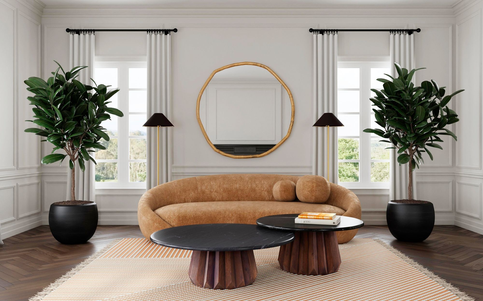 Image 7 Jennings 36 " Wide Round Cocktail Table Brown, Black more views