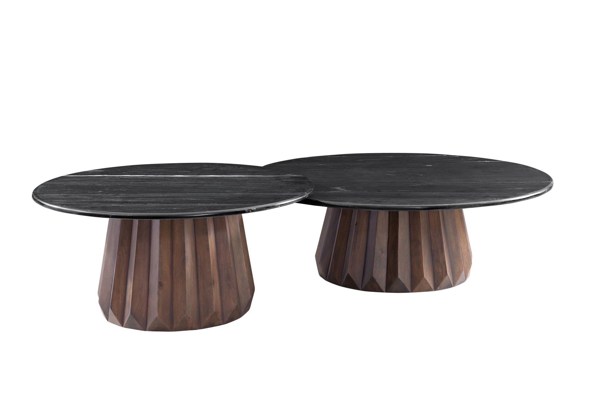 Image 3 Jennings 44 " Wide Round Cocktail Table Brown, Black more views