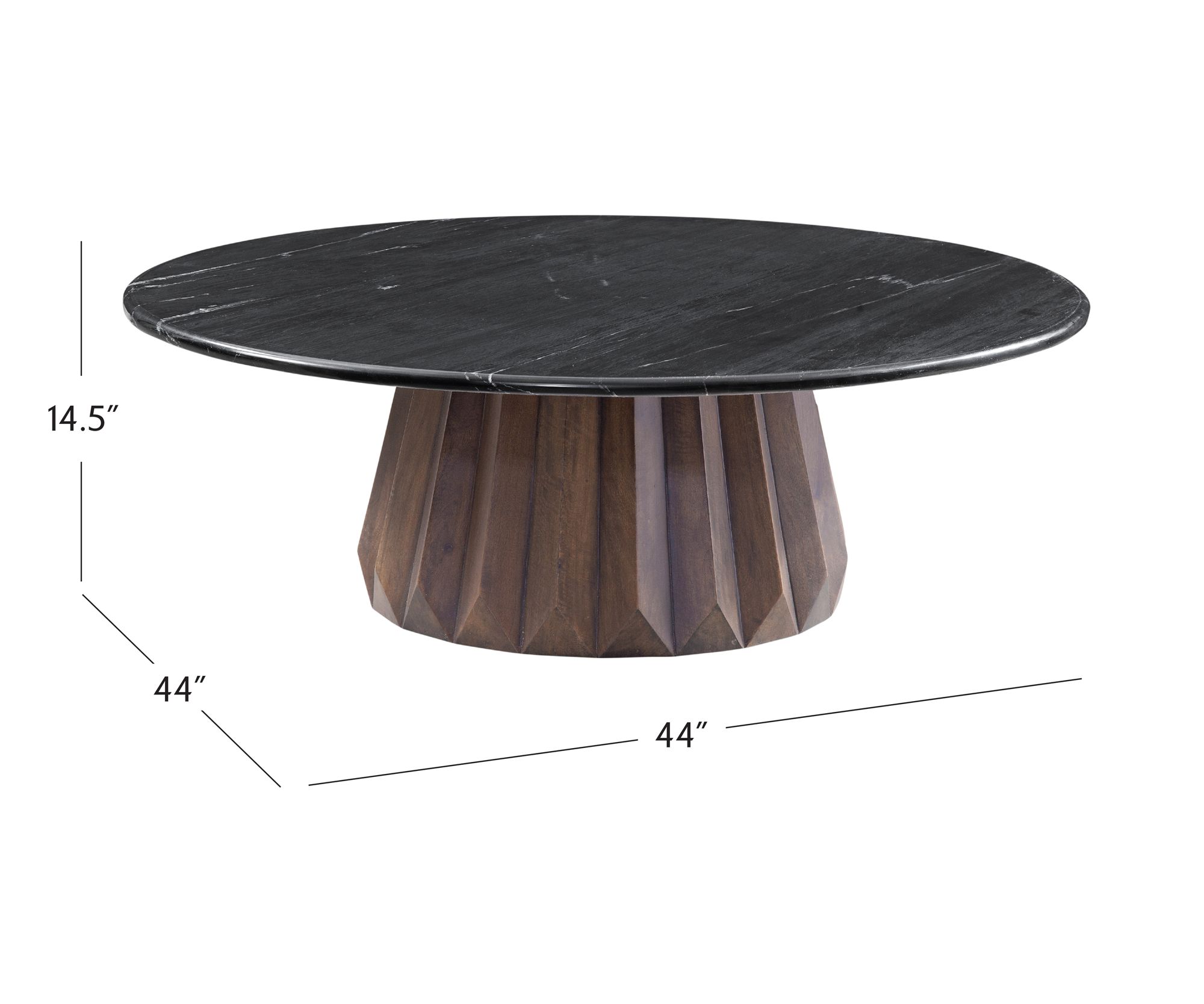 Jennings 44 " Wide Round Cocktail Table Brown, Black