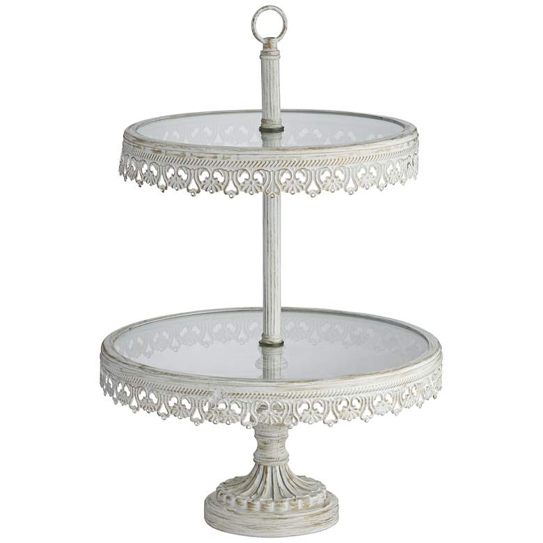 Image 1 Jenny White 17 inch High 2-Tier Cake or Cupcake Stand