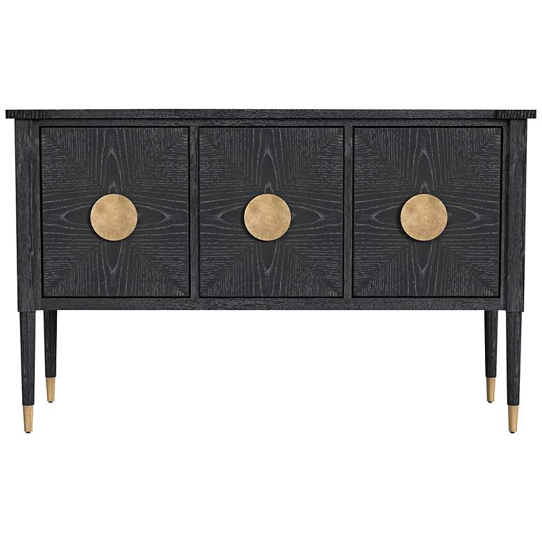 Image 3 Jensen 54" Wide Black Cerused Oak 3-Door Console Table