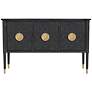 3_Jensen 54" Wide Black Cerused Oak 3-Door Console Table