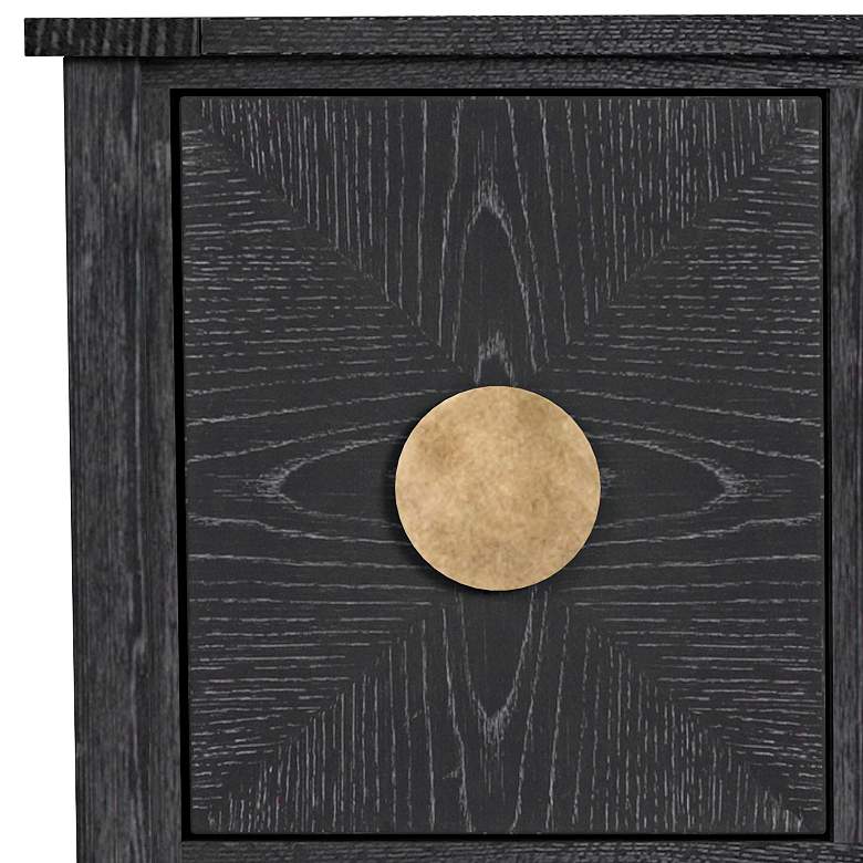 Image 4 Jensen 54" Wide Black Cerused Oak 3-Door Console Table more views