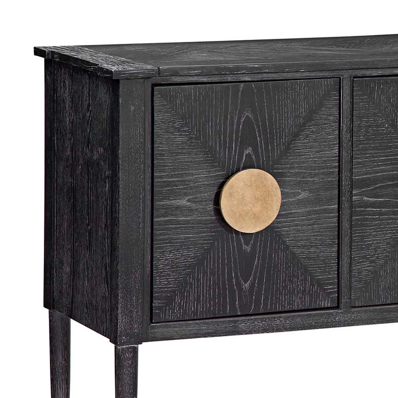 Image 5 Jensen 54" Wide Black Cerused Oak 3-Door Console Table more views