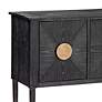 5_Jensen 54" Wide Black Cerused Oak 3-Door Console Table more views