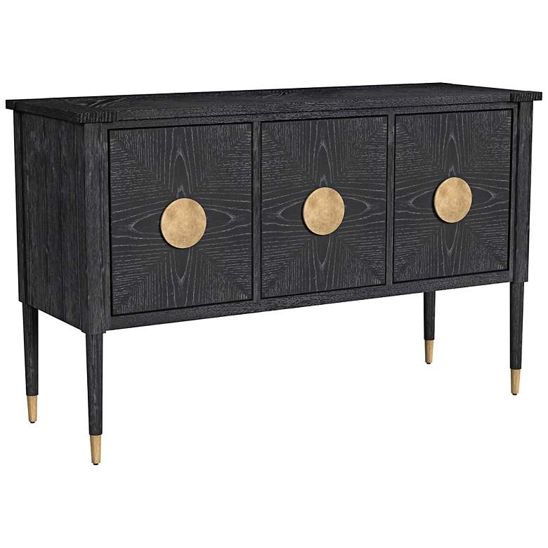 Image 6 Jensen 54" Wide Black Cerused Oak 3-Door Console Table more views
