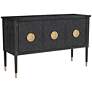 6_Jensen 54" Wide Black Cerused Oak 3-Door Console Table more views