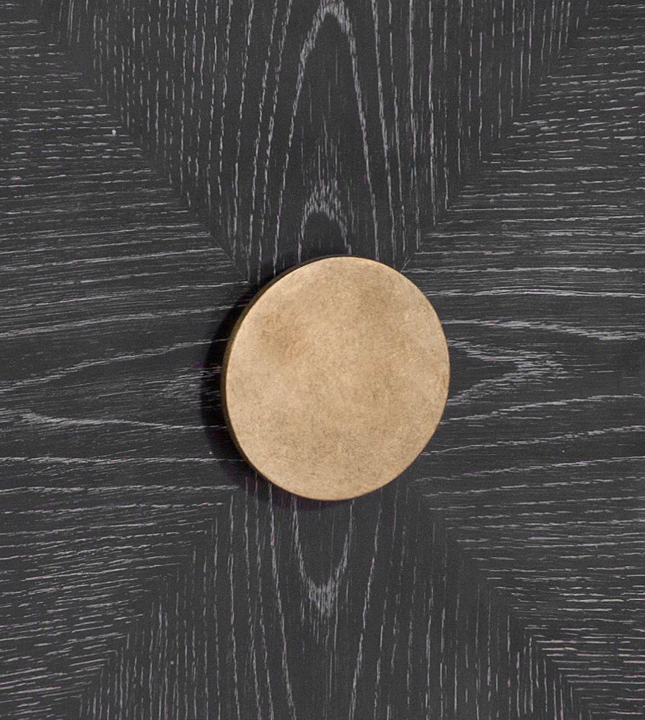 Jensen 54" Wide Black Cerused Oak 3-Door Console Table in scene