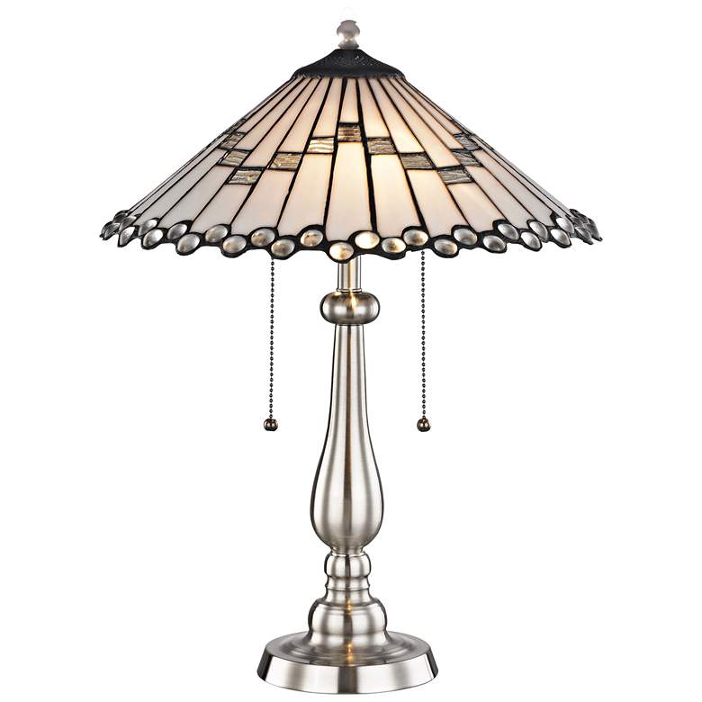Image 1 Jensen Brushed Nickel Tiffany-Style Accent Table Lamp
