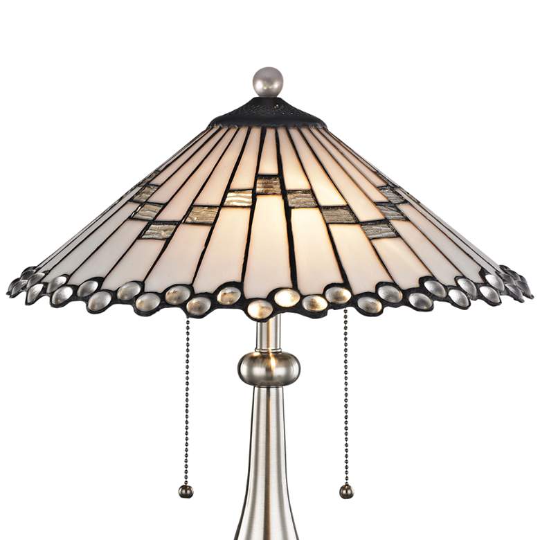 Image 3 Jensen Brushed Nickel Tiffany-Style Accent Table Lamp more views