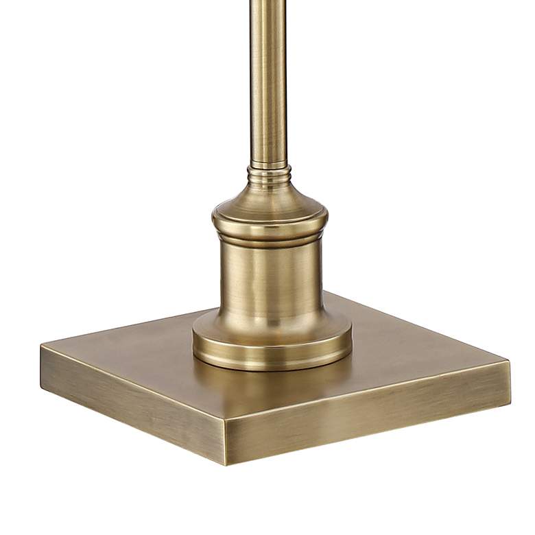 Image 5 Jenson Aged Brass Adjustable Pharmacy Swing Arm Floor Lamp with USB Dimmer more views