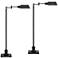 Jenson Bronze Adjustable Height Swing Arm Pharmacy Floor Lamps Set of 2