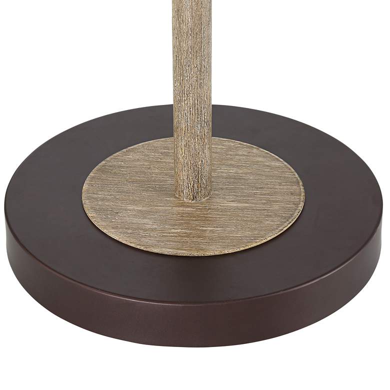 Image 5 Jenson Bronze Faux Wood Adjustable Swing Arm Pharmacy Floor Lamp w/ Dimmer more views