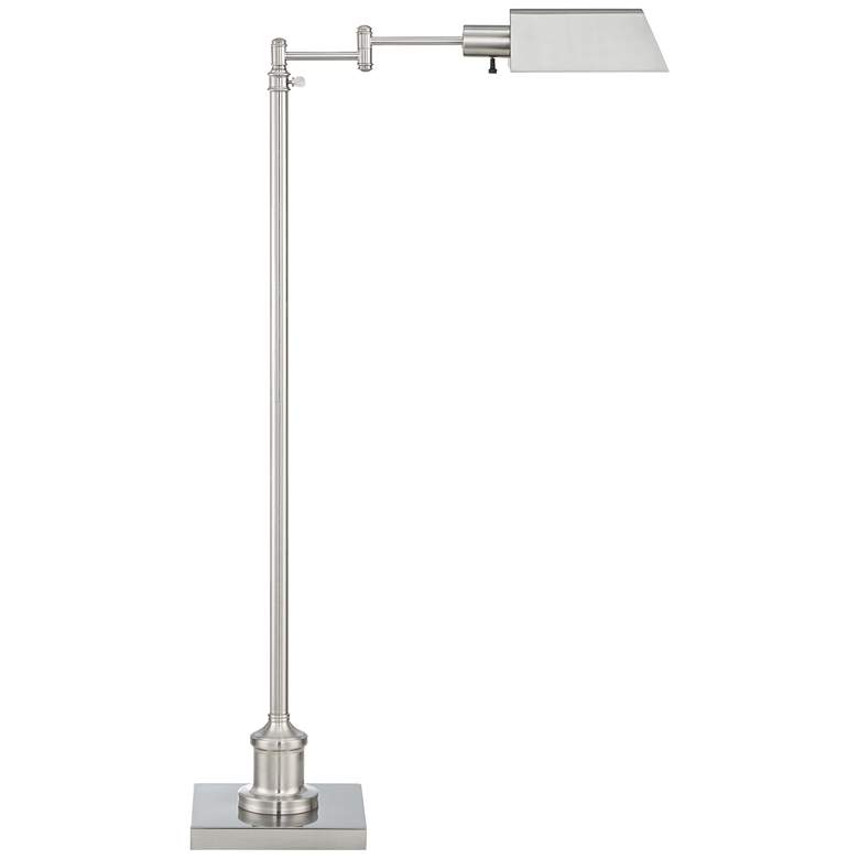 Image 2 Jenson Brushed Nickel Adjustable Swing Arm Pharmacy Floor Lamp with Dimmer