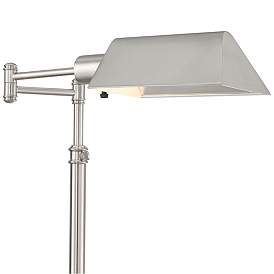 Image3 of Jenson Brushed Nickel Adjustable Swing Arm Pharmacy Floor Lamp with Dimmer more views