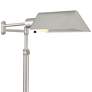 Jenson Brushed Nickel Adjustable Swing Arm Pharmacy Floor Lamp with Dimmer