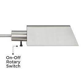 Image4 of Jenson Brushed Nickel Adjustable Swing Arm Pharmacy Floor Lamp with Dimmer more views