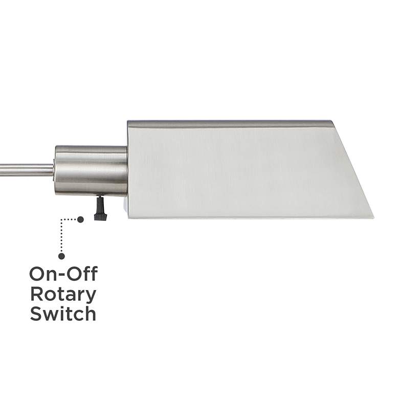 Image 4 Jenson Brushed Nickel Adjustable Swing Arm Pharmacy Floor Lamp with Dimmer more views
