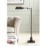 Jenson Dark Bronze Adjustable Swing Arm Pharmacy Floor Lamp with USB Dimmer