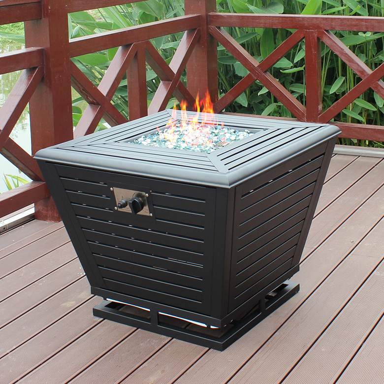 Image 1 Jeremy 30" Wide Gas Square Fire Pit Table