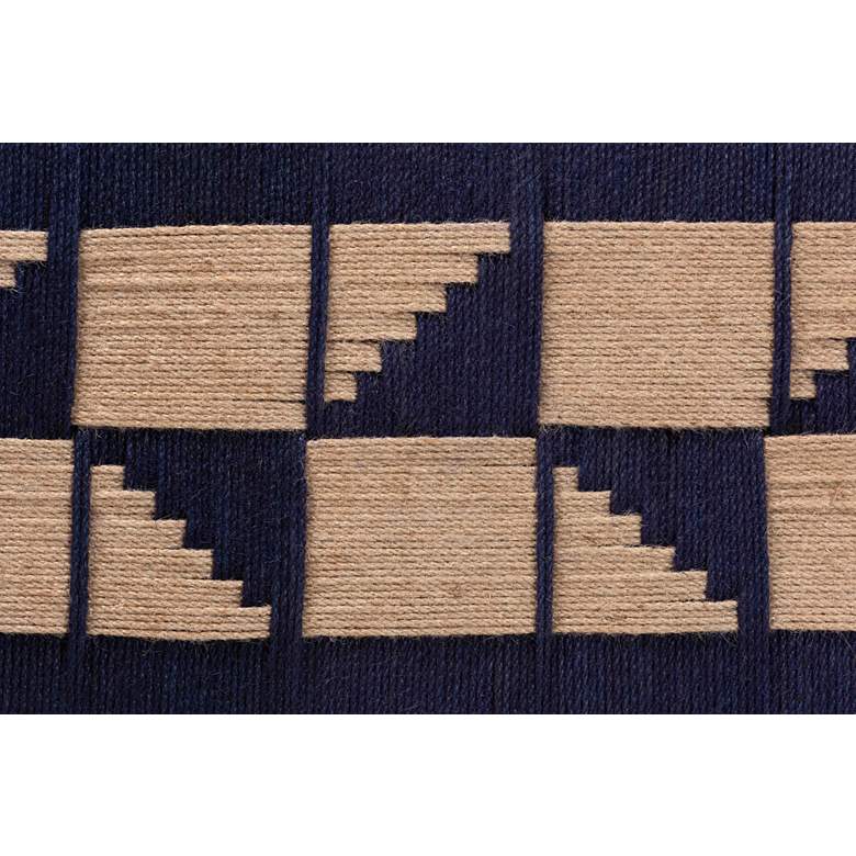 Image 4 Jerilyn Navy Blue and Natura Brown Seagrass Accent Bench more views