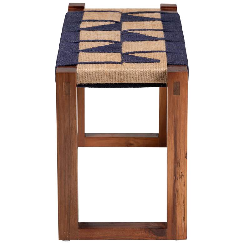 Image 6 Jerilyn Navy Blue and Natura Brown Seagrass Accent Bench more views