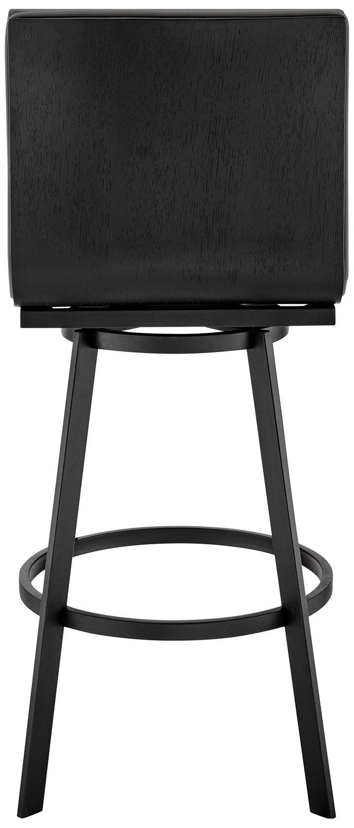 Image 6 Jermaine 26 in. Swivel Barstool in Black Finish, Gray Faux Leather more views
