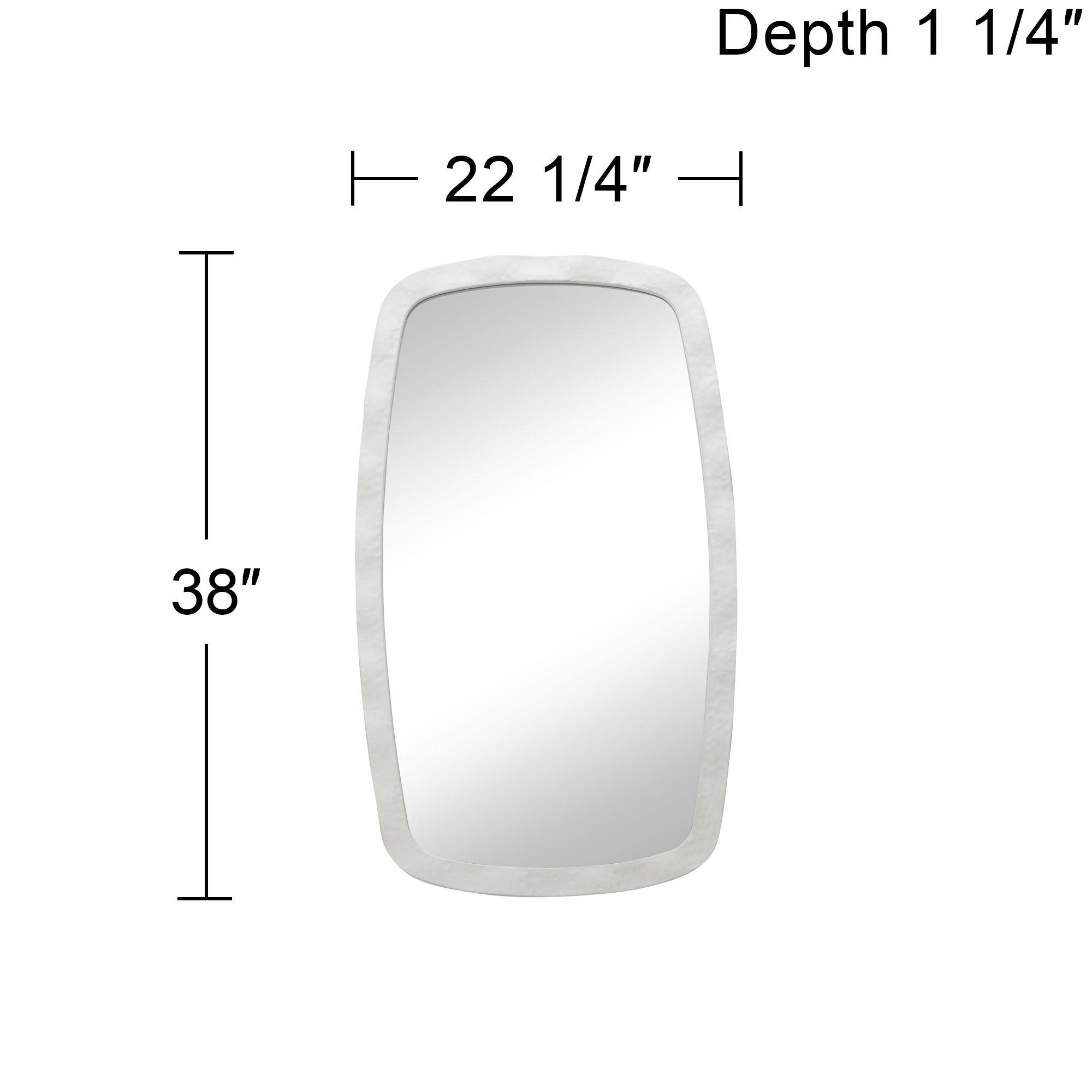 Jermaine Textured White 22 1/4" x 38" Wall Mirrors Set of 2