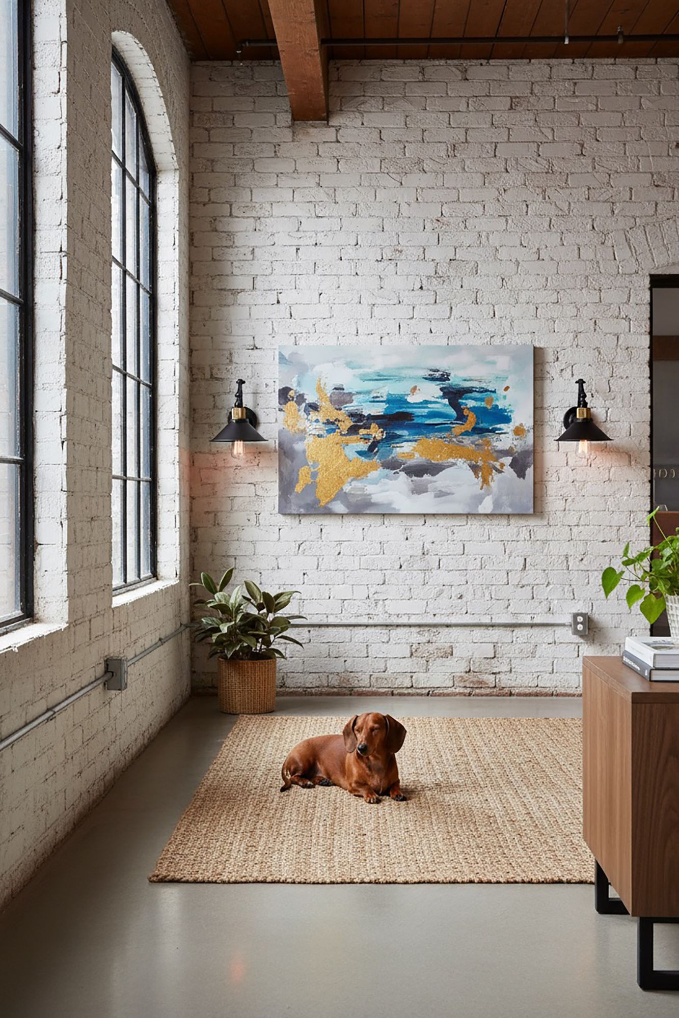 Image 3 Jersey 1-Light Vintage Brass Metal Wall Light more views