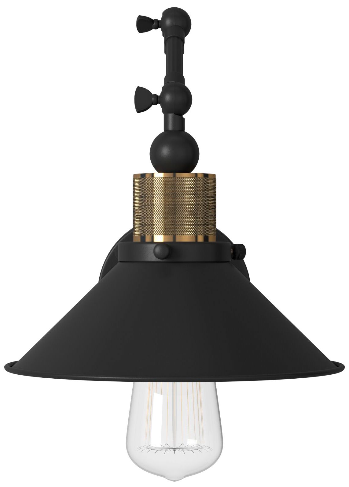 Image 4 Jersey 1-Light Vintage Brass Metal Wall Light more views