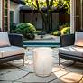 6_Jesamin 14 1/2" Wide Travertine Indoor/Outdoor Accent Table more views