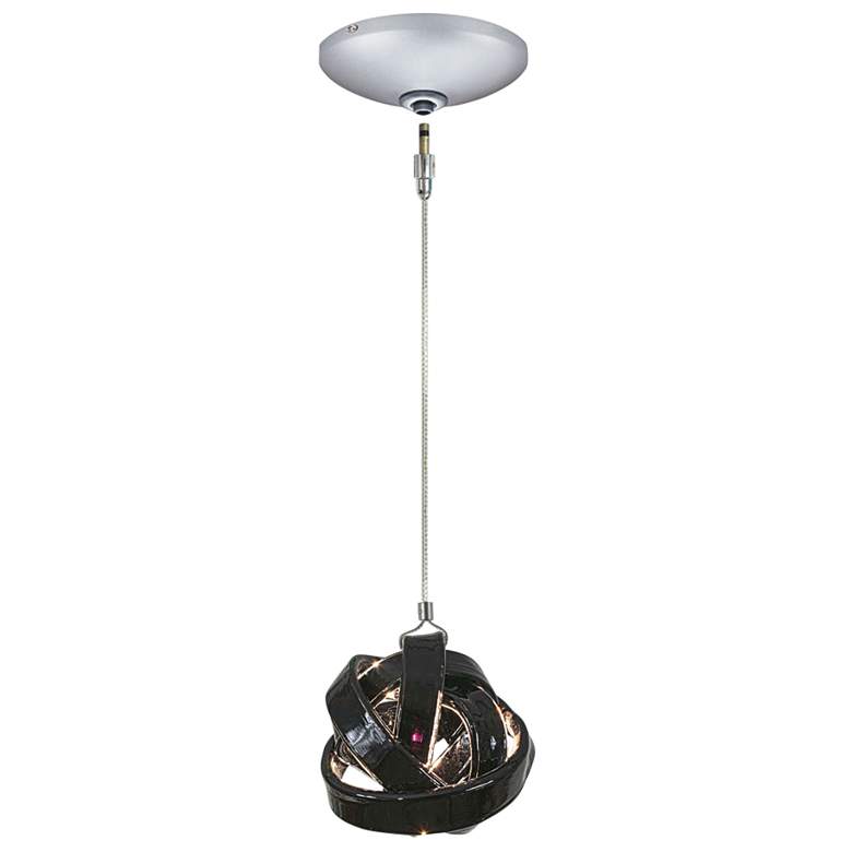 Image 1 Jesco Envisage VI 6" Wide Black Glass Ribbon Mini Pendant