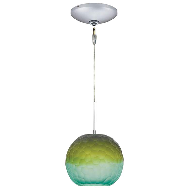 Image 1 Jesco Envisage VI 8 inchW Blue-Green Sphere Glass Mini Pendant