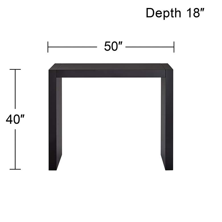 Image 6 Jessa 50" Wide Gloss Black Bar Table more views