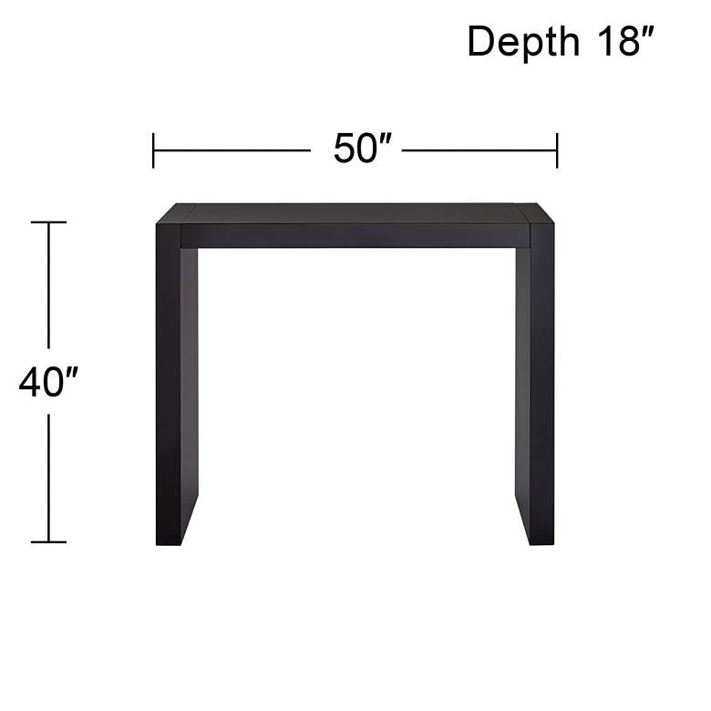 Image 6 Jessa 50 inch Wide Gloss Black Bar Table more views