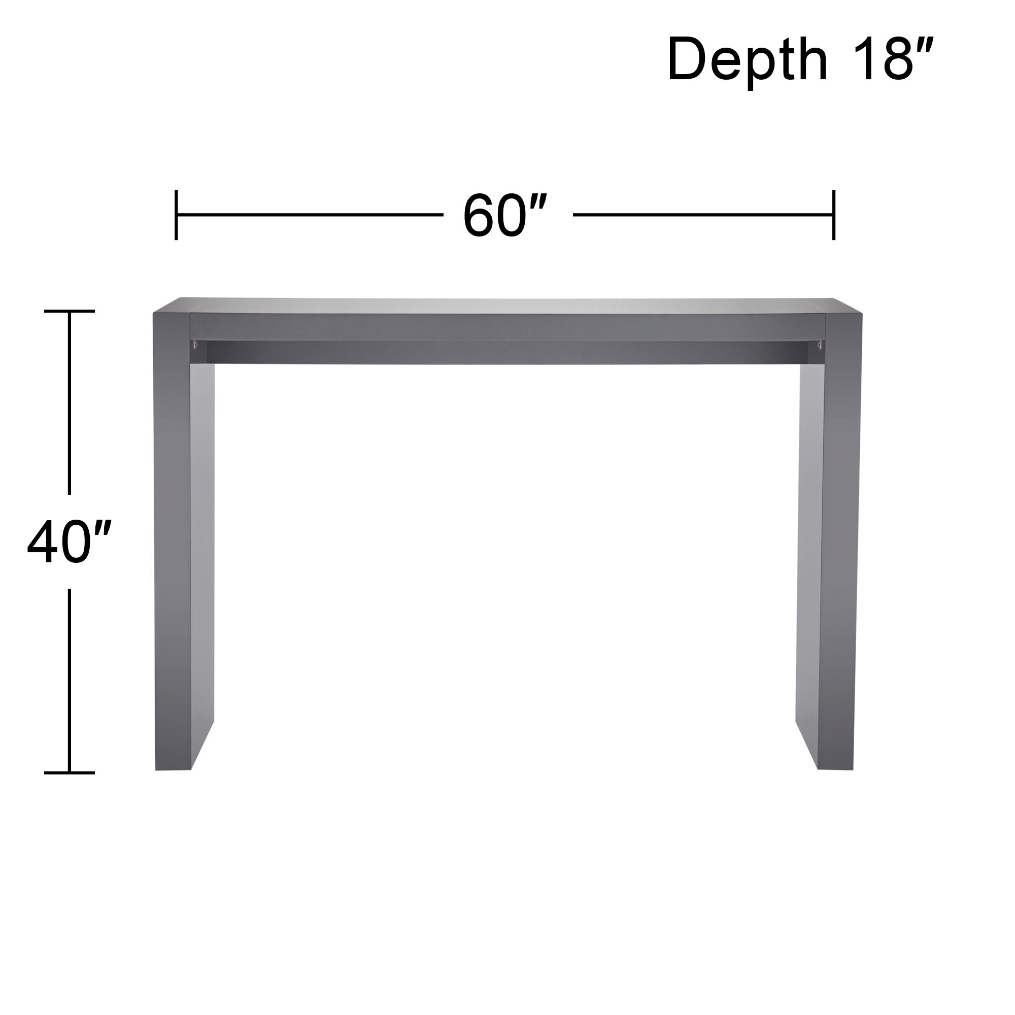 Jessa 50" Wide Gloss Gray Finish Gathering or Bar Table in scene
