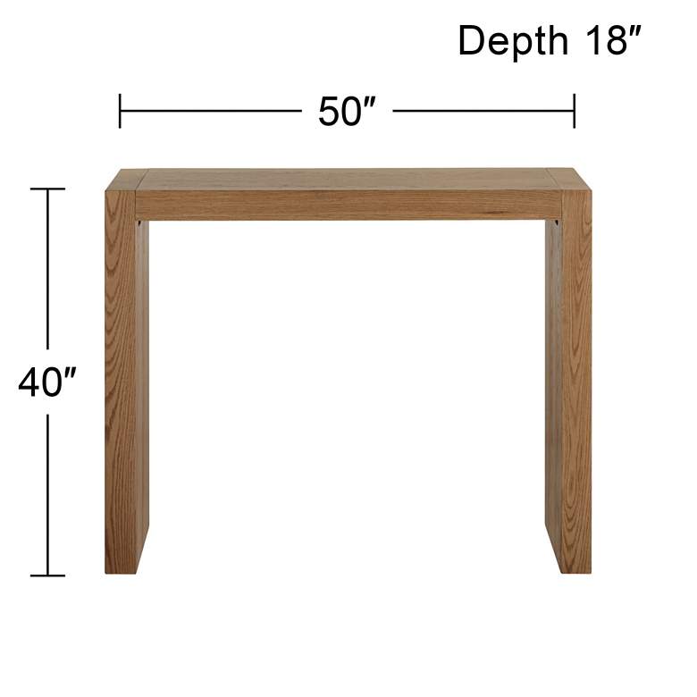 Image 6 Jessa 50" Wide High-Gloss Gray Oak Finish Bar Table more views