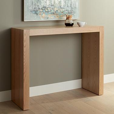 Jessa 50" Wide High-Gloss Gray Oak Finish Bar Table