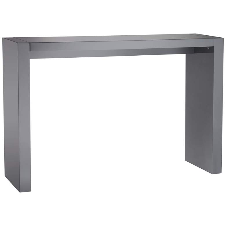 Image 3 Jessa 60" Wide Gloss Gray Finish Gathering or Bar Table