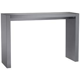 Image3 of Jessa 60" Wide Gloss Gray Finish Gathering or Bar Table