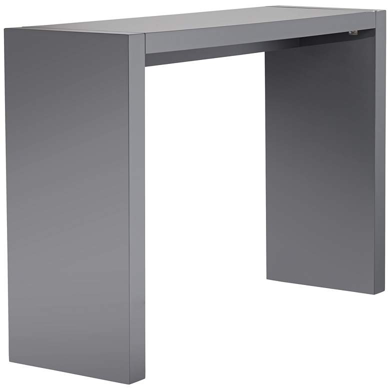 Image 7 Jessa 60" Wide Gloss Gray Finish Gathering or Bar Table more views
