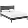 Jessamine Gray Fabric Platform Bed with Tapered Legs