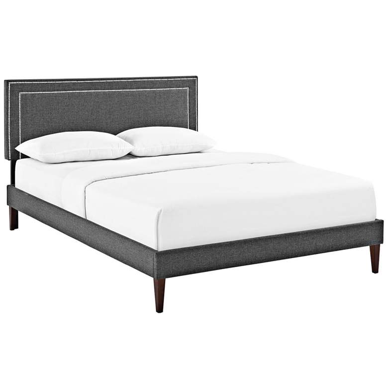 Image 1 Jessamine Gray Full Platform Bed with Square Tapered Legs