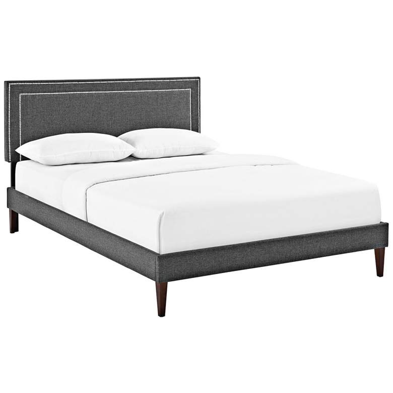 Image 1 Jessamine Gray Full Platform Bed with Square Tapered Legs
