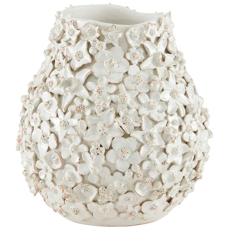 Image 1 Jessamine White Ceramic 10 3/4" High Decorative Vase